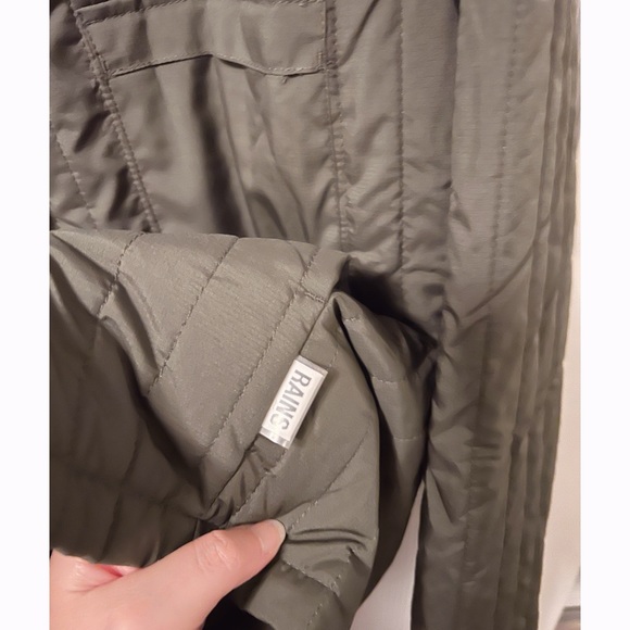 NWT RAINS Unisex Liner Jacket in Green Olive Size L - Picture 9 of 16